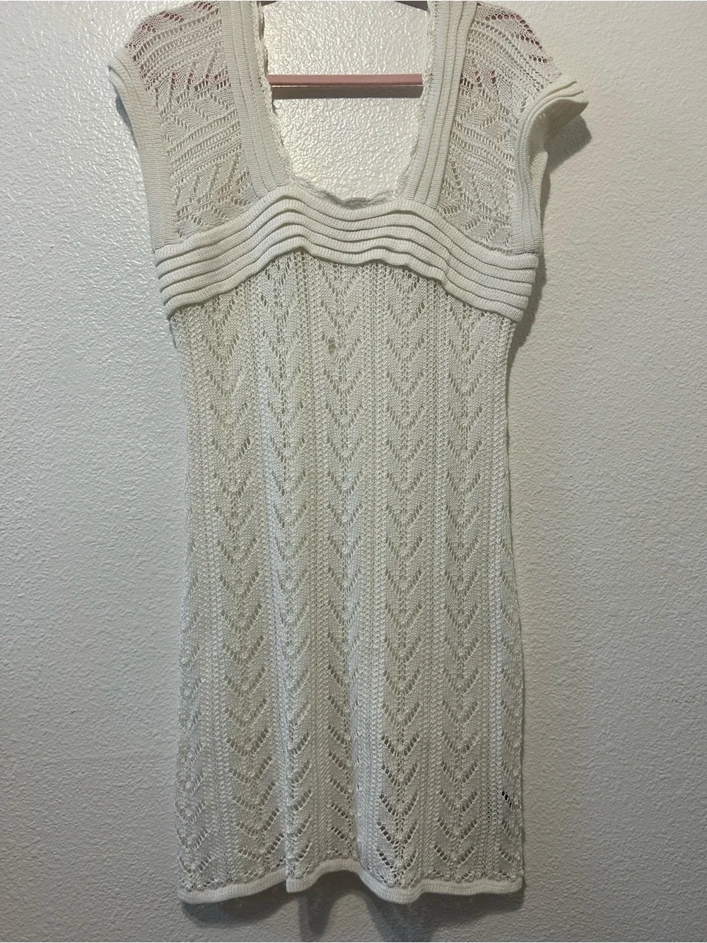 Vertigo Paris Cream Knit Mini Dress
